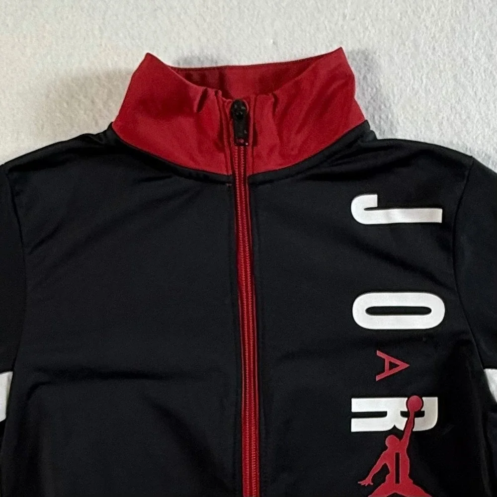 Jordan Track Jacket‎ Kids Small 8-10 Full Zip Jumpman Logo Black Red White